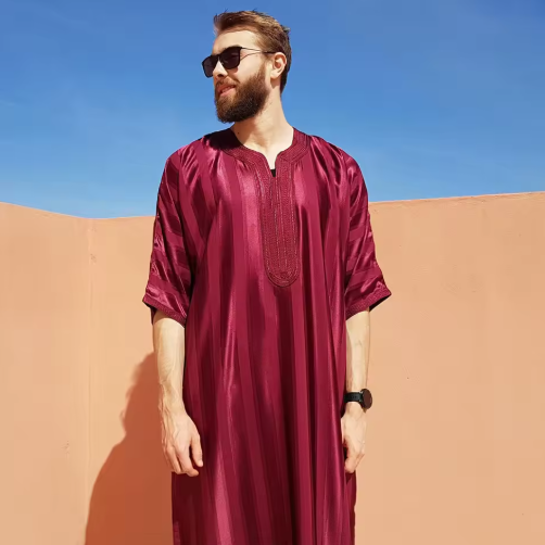 Quamis de hombres de manga larga para hombre, vestido islámico, ropa saudita de Oriente Medio, hombre marroquí, Thobe Jubba Kandora Djellaba